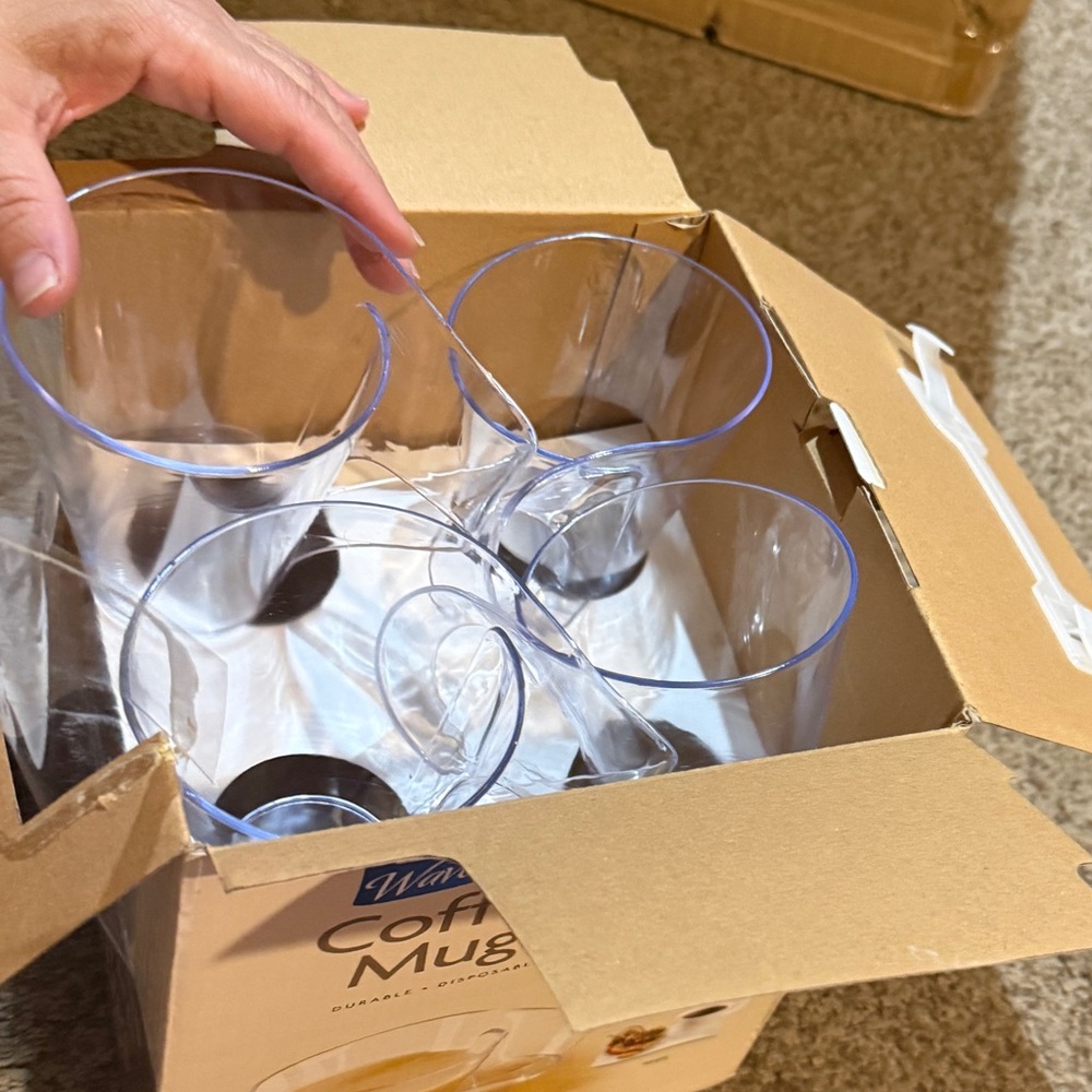 Plastic coffee cups